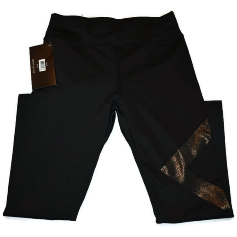 BSP BETTER SPORTS GOLD METALLIC /BLACK LEGGINGS